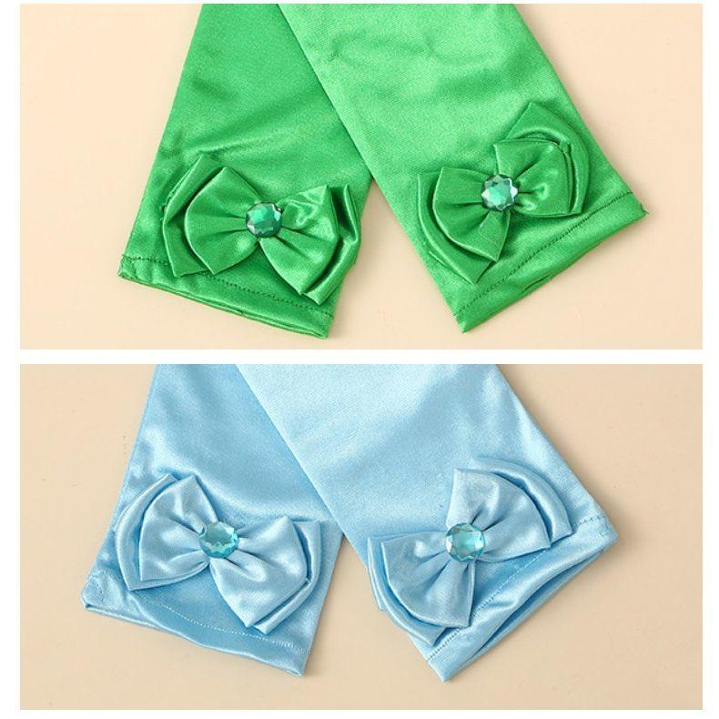 手袋 グローブ 女の子 子供用 袖 ロング ドレス用 女児 幼児 子ども キッズ ジュニア リボン付き プリンセス お姫様 結婚式 かわいい おしゃれ | plusnao | 10