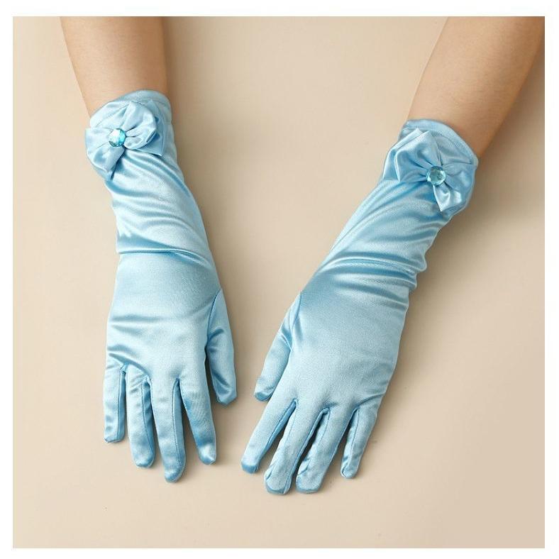 手袋 グローブ 女の子 子供用 袖 ロング ドレス用 女児 幼児 子ども キッズ ジュニア リボン付き プリンセス お姫様 結婚式 かわいい おしゃれ | plusnao | 01