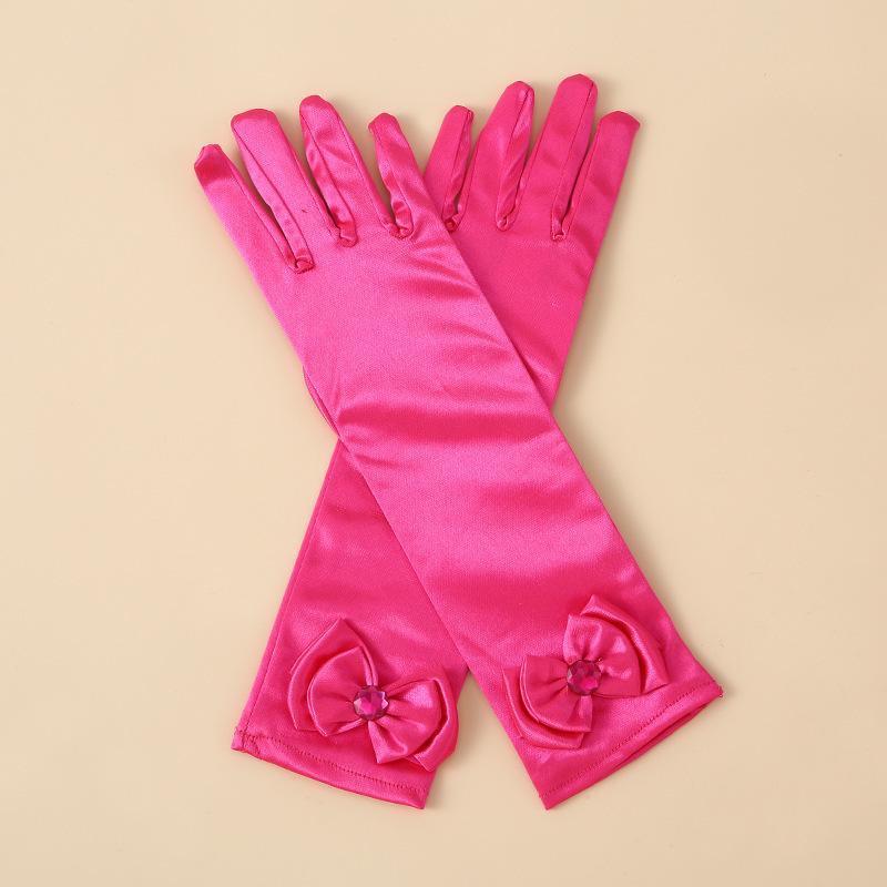 手袋 グローブ 女の子 子供用 袖 ロング ドレス用 女児 幼児 子ども キッズ ジュニア リボン付き プリンセス お姫様 結婚式 かわいい おしゃれ | plusnao | 04