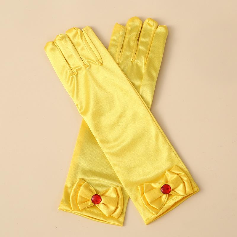 手袋 グローブ 女の子 子供用 袖 ロング ドレス用 女児 幼児 子ども キッズ ジュニア リボン付き プリンセス お姫様 結婚式 かわいい おしゃれ | plusnao | 05