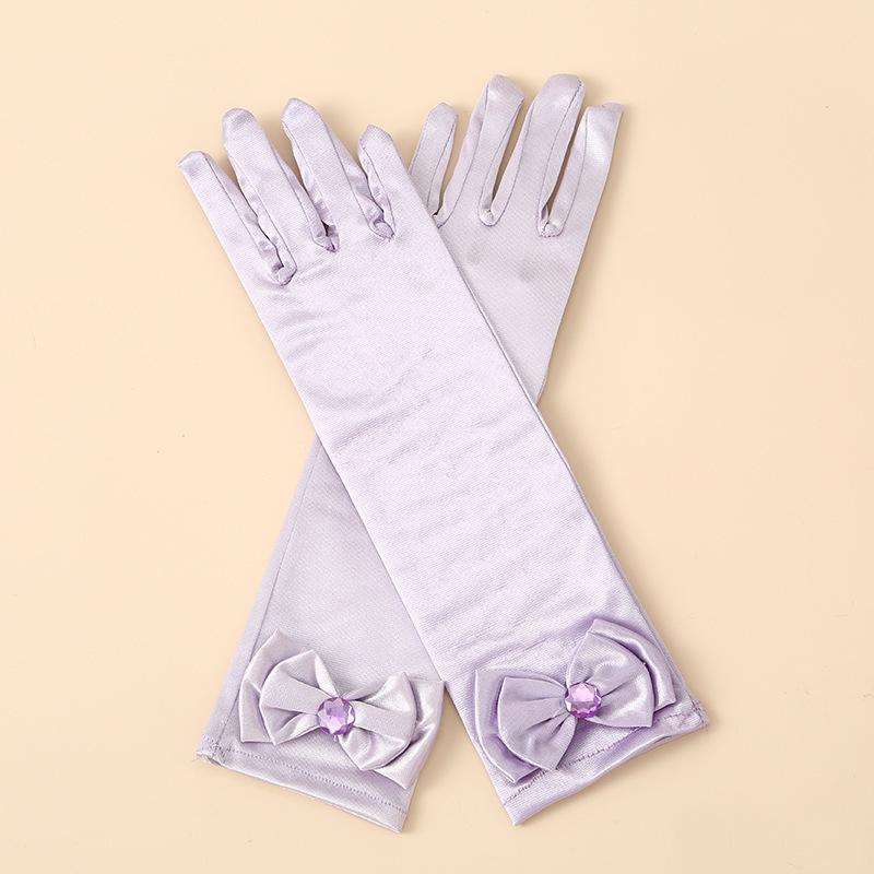 手袋 グローブ 女の子 子供用 袖 ロング ドレス用 女児 幼児 子ども キッズ ジュニア リボン付き プリンセス お姫様 結婚式 かわいい おしゃれ | plusnao | 08