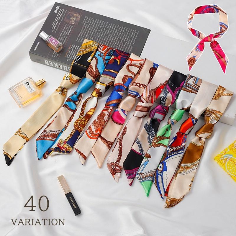 plusnao リボンスカーフ レディース スカーフ 棒タイスカーフ 高級感