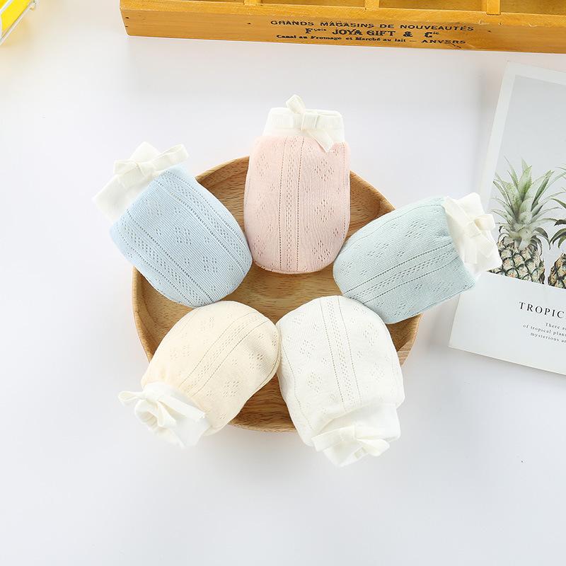 ベビーミトン ベビー用品 赤ちゃん用品 ミトン 手袋 ベビー 赤ちゃん 新生児 リボン 無地 可愛い かわいい 保護 引っ掻き防止 男の子 女の子 男 | plusnao | 01