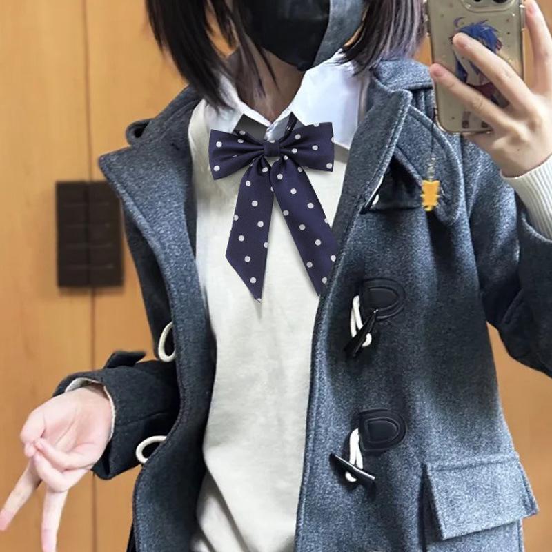 リボンタイ スクール風 制服リボン 単品 1個 ドット柄 水玉 蝶ネクタイ レディース 女性用 女子 学生服 コスプレ 学校 ブレザー カジュアル デ | plusnao | 02