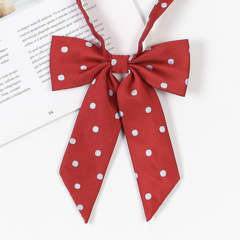 リボンタイ スクール風 制服リボン 単品 1個 ドット柄 水玉 蝶ネクタイ レディース 女性用 女子 学生服 コスプレ 学校 ブレザー カジュアル デ | plusnao | 05