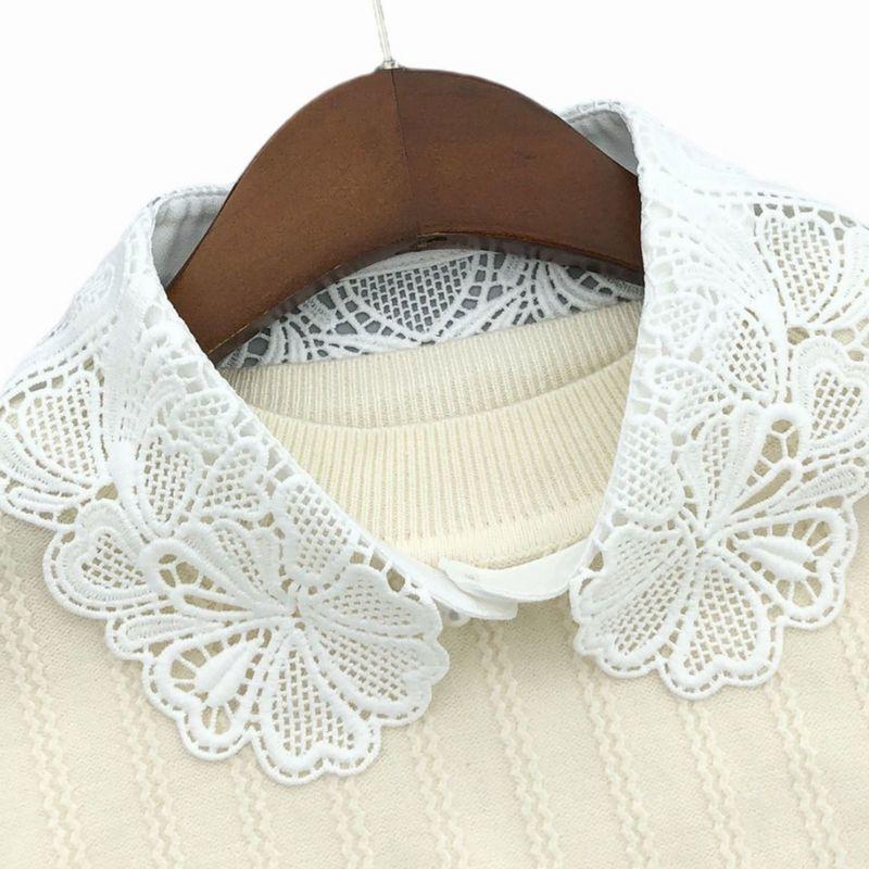 つけ襟 付け襟 単品 1個 レディース 女性 婦人 角襟 レース 刺繍風