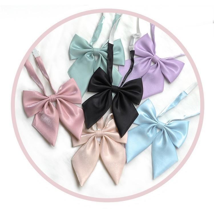 リボンタイ 蝶ネクタイ リボンネクタイ レディース 女性 お揃い ペアルック ファッション雑貨 学生風 制服風 女子高生風 JK風 無地 シンプル カ | plusnao | 02