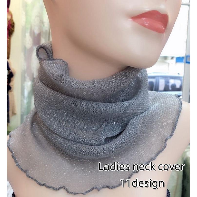 ネックカバー ネックウォーマー スカーフ レディース 女性 婦人 メッシュ メロウフリル 無地 単色 シンプル 薄手 紫外線対策 日焼け対策 冷え対策 | plusnao