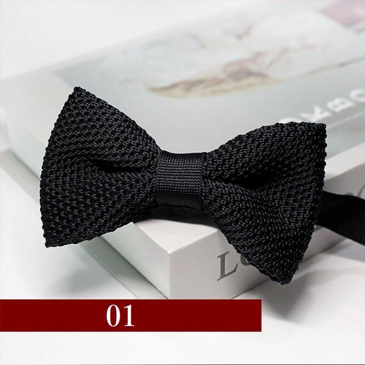 蝶ネクタイ ボウタイ メンズ レディース 男女兼用 ユニセックス ニット フォーマル リボン 調節可能 ソリッドカラー シンプル おしゃれ ファッショ | plusnao | 01