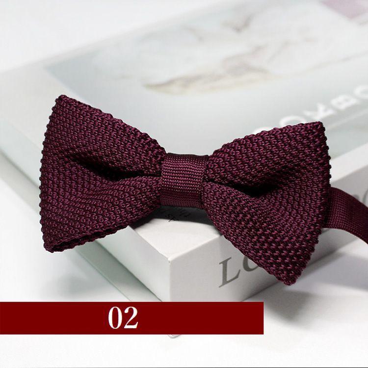 蝶ネクタイ ボウタイ メンズ レディース 男女兼用 ユニセックス ニット フォーマル リボン 調節可能 ソリッドカラー シンプル おしゃれ ファッショ | plusnao | 02