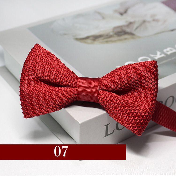 蝶ネクタイ ボウタイ メンズ レディース 男女兼用 ユニセックス ニット フォーマル リボン 調節可能 ソリッドカラー シンプル おしゃれ ファッショ | plusnao | 07
