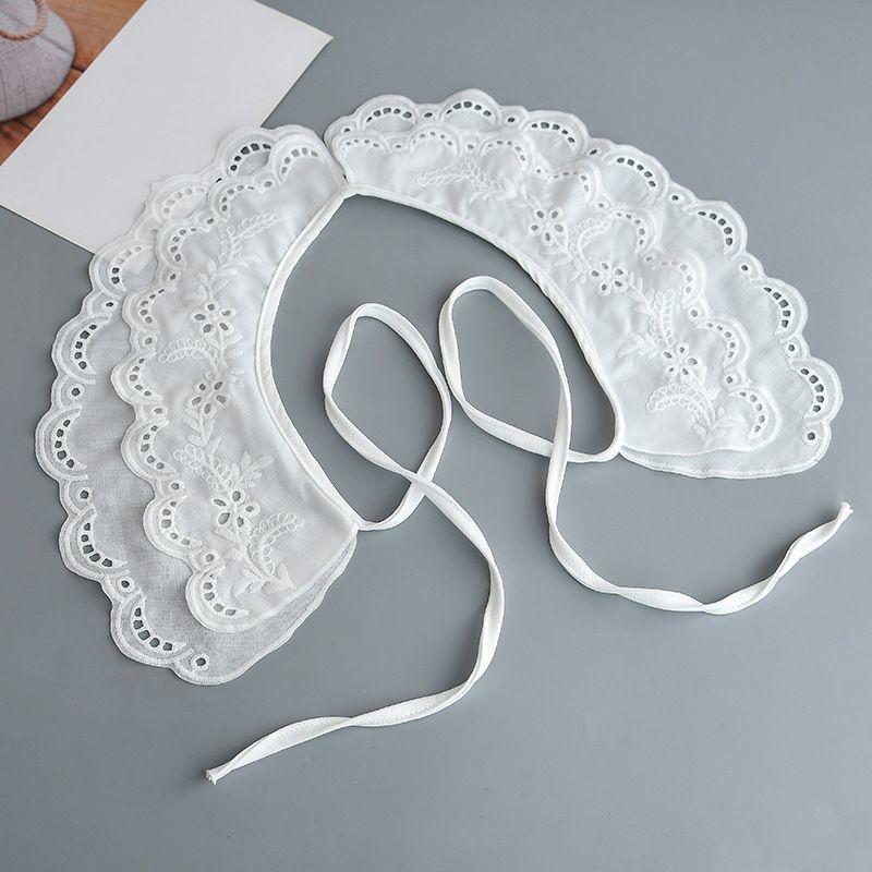 つけ襟 付け襟 フェイクカラー レディース 花柄 刺繍 ホワイト 可愛い 上品 ファッション小物 装飾小物 装飾襟 | plusnao | 04