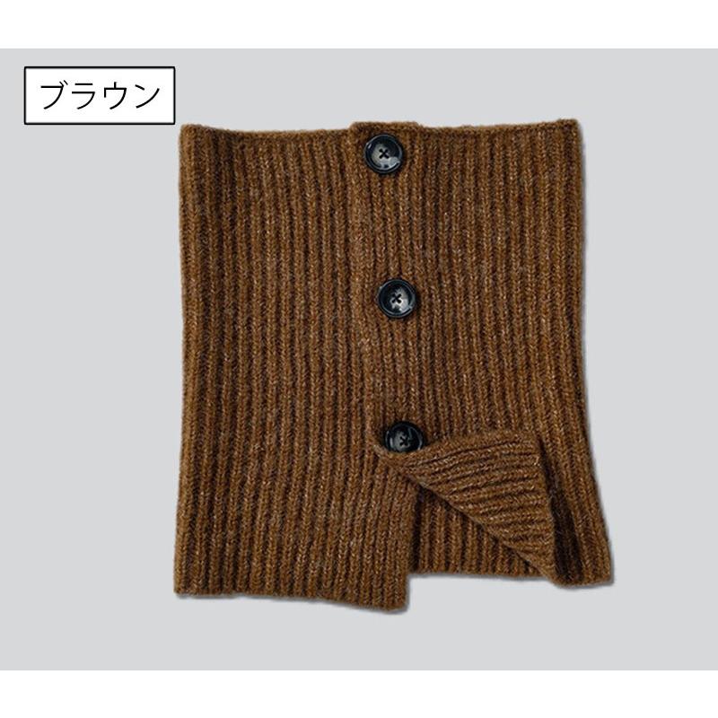 ネックウォーマー レディース ボタン付き 着脱ラクラク あったか ニットマフラー スヌード 防寒 暖か 通勤 通学 おしゃれ かわいい シンプル ボリ | plusnao | 06