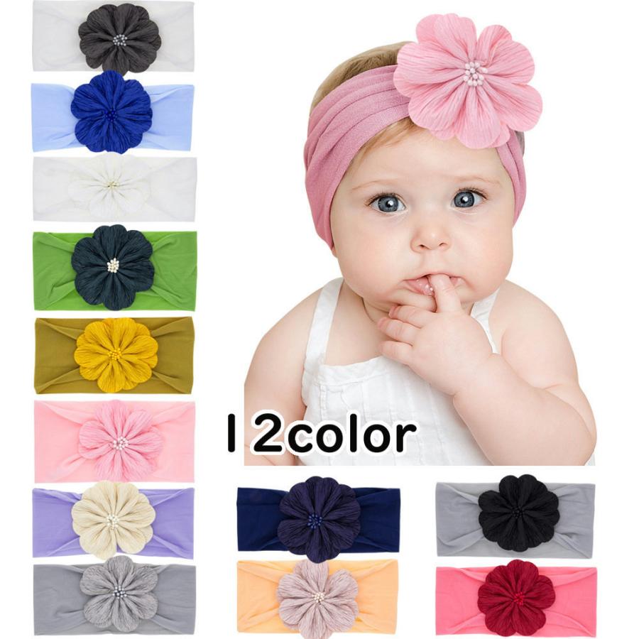 ベビー用ヘアバンド ヘッドバンド ターバン フラワーコサージュ お花