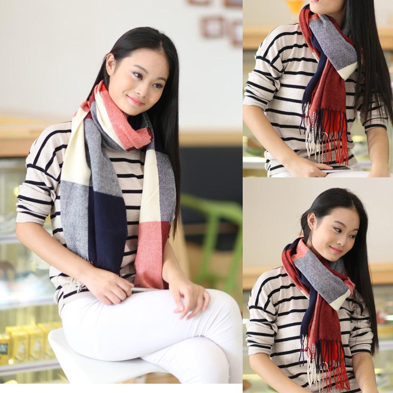 plusnao ストール レディース 大判ストール 60cm 200cm チェック柄