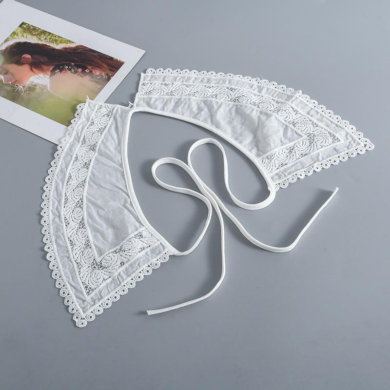 つけ襟 付け襟 レース レディース 女性 婦人 ファッション小物 ビッグカラー 角襟 リボン 紐 ナチュラル 重ね付け アクセント 取り外し レイヤー | plusnao | 02