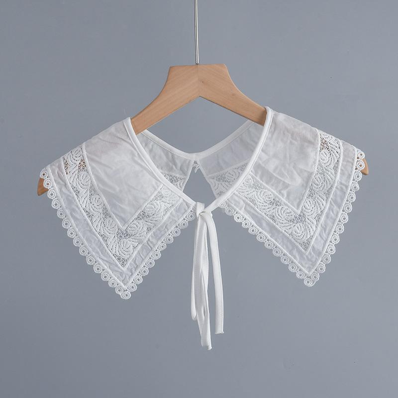 つけ襟 付け襟 レース レディース 女性 婦人 ファッション小物 ビッグカラー 角襟 リボン 紐 ナチュラル 重ね付け アクセント 取り外し レイヤー | plusnao | 04