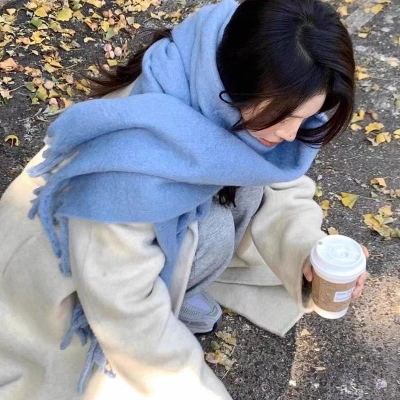 マフラー ストール レディース メンズ 無地 シンプル カラバリ豊富 あったか 防寒 かわいい ヘビロテ 冬 お出かけ | plusnao | 03