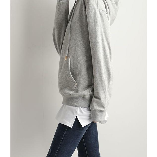 付け裾 つけ裾 フェイクレイヤードシャツ レディース 女性 ウエストゴム スカート 無地 重ね着風 体型カバー 大きいサイズ カジュアル かわいい お | plusnao | 06