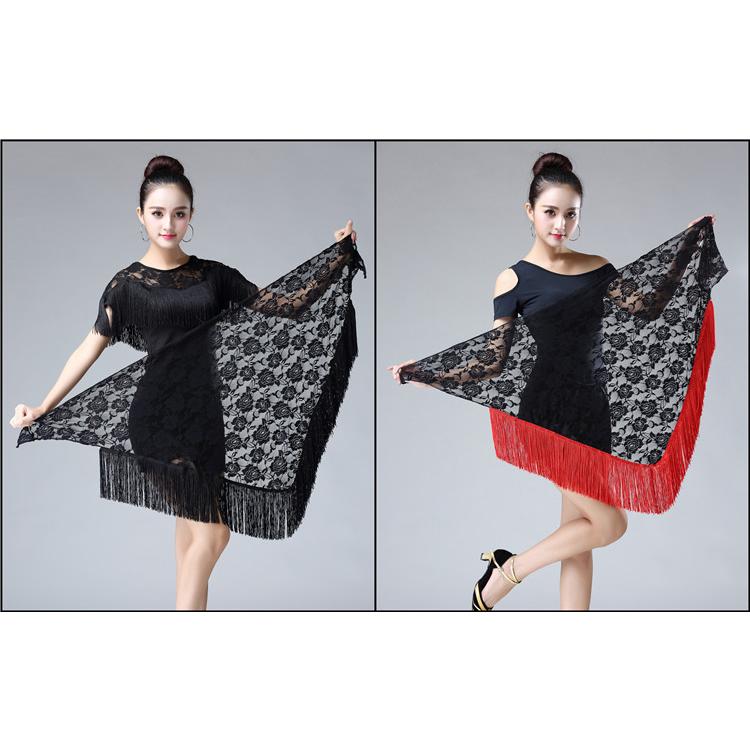 ヒップスカーフ ダンス衣装 ベリーダンス 社交ダンス ラテンダンス ヒップカバー 大人用 子供用 レース バラ 花柄 フリンジ シアー 三角 ショール | plusnao | 11