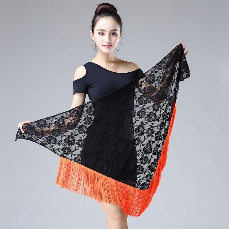 ヒップスカーフ ダンス衣装 ベリーダンス 社交ダンス ラテンダンス ヒップカバー 大人用 子供用 レース バラ 花柄 フリンジ シアー 三角 ショール | plusnao | 07