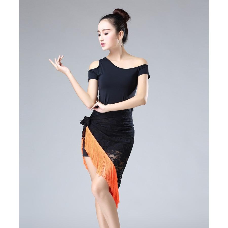 ヒップスカーフ ダンス衣装 ベリーダンス 社交ダンス ラテンダンス ヒップカバー 大人用 子供用 レース バラ 花柄 フリンジ シアー 三角 ショール | plusnao | 08