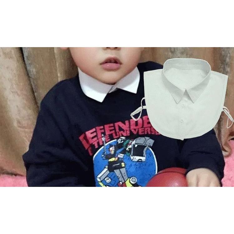 つけ襟 キッズ ジュニア 子供用 女の子 男の子 付け襟 角襟 丸襟 無地 フェイクカラー レイヤード風 重ね着風 シャツ型 シンプル おしゃれ | plusnao | 01