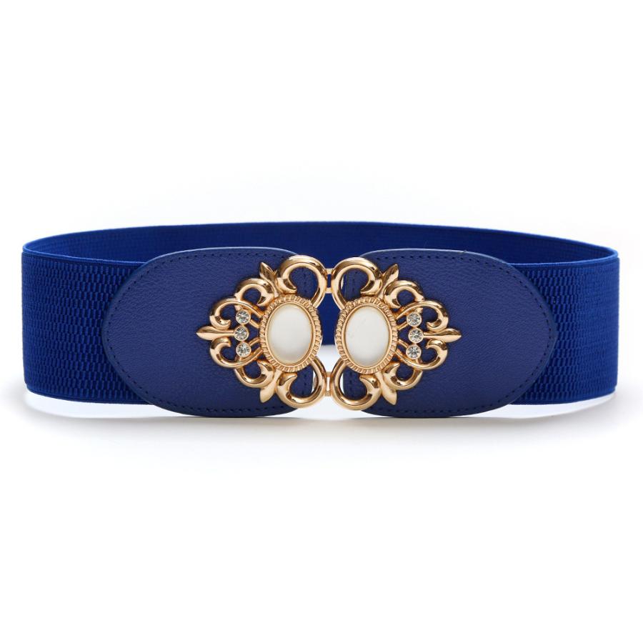 サッシュベルト 幅広 ワイド 太い レディース 女性 婦人用 ラインストーン ゴールドカラー 伸縮性 華やか フィット ウエストマーク おしゃれ エレ | plusnao | 01