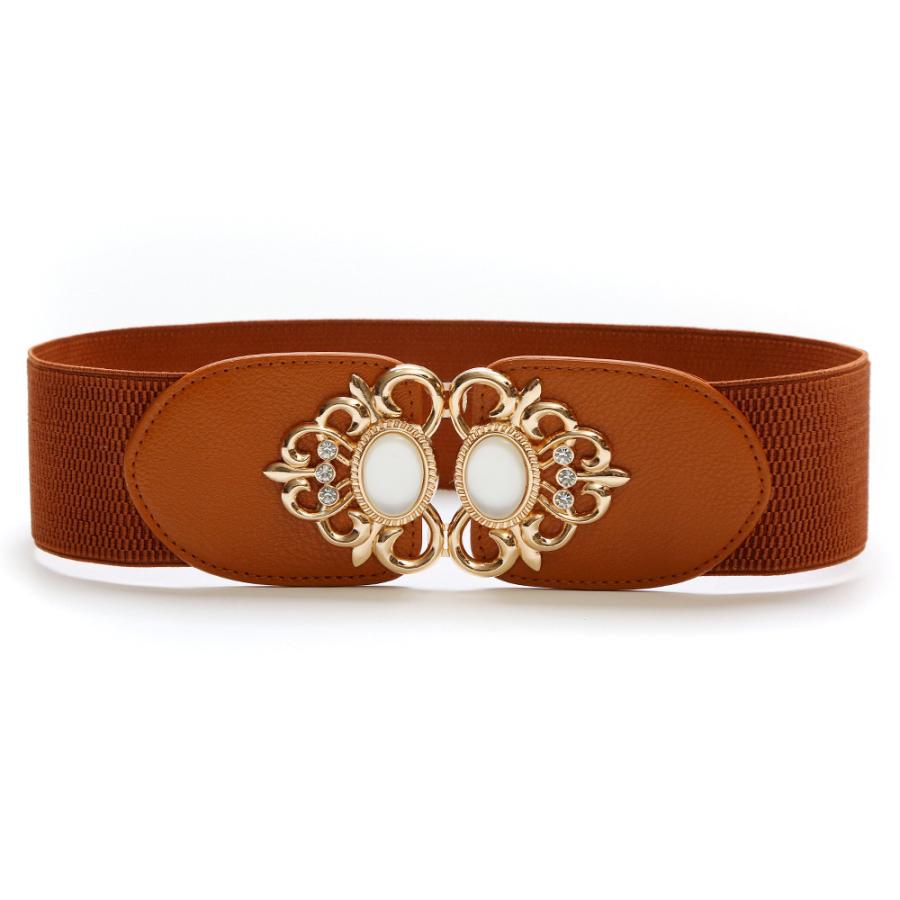 サッシュベルト 幅広 ワイド 太い レディース 女性 婦人用 ラインストーン ゴールドカラー 伸縮性 華やか フィット ウエストマーク おしゃれ エレ | plusnao | 04