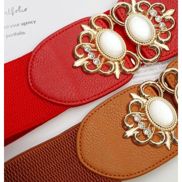 サッシュベルト 幅広 ワイド 太い レディース 女性 婦人用 ラインストーン ゴールドカラー 伸縮性 華やか フィット ウエストマーク おしゃれ エレ | plusnao | 07