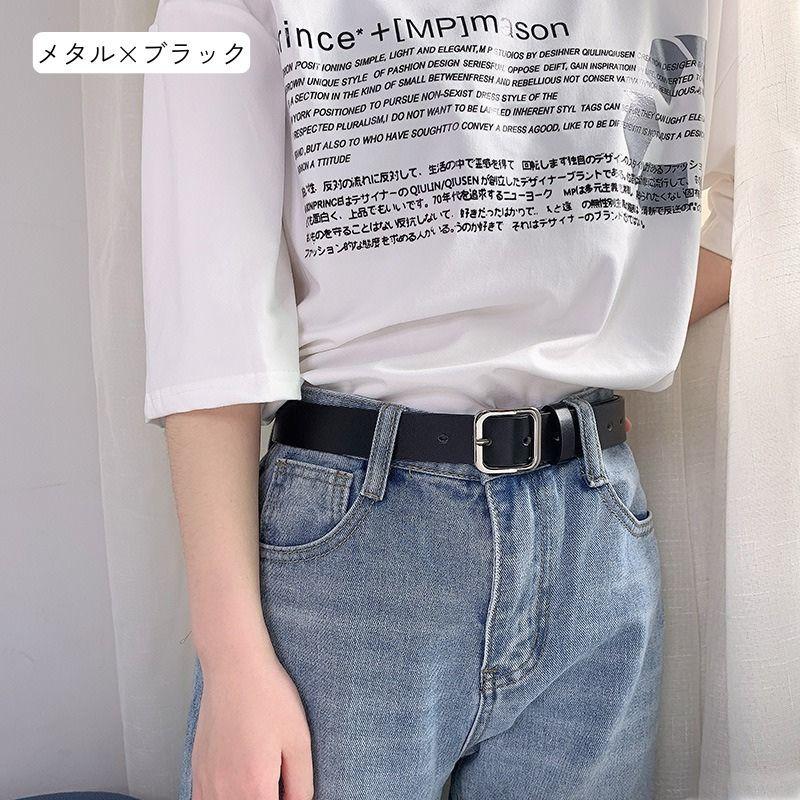 ベルト レディース 女性 婦人 レザー調 フェイクレザー 高級感 シンプル あわせやすい オーソドックス 定番 カジュアル バックル | plusnao | 08