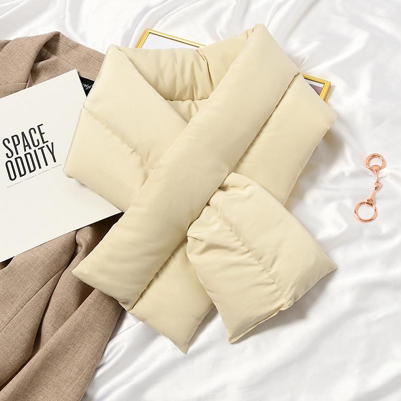 ティペット マフラー レディース 無地 シンプル クロス 中綿 防寒 暖かい あったか ストール スヌード ネックウォーマー 保温 差し込み コンパク | plusnao | 01