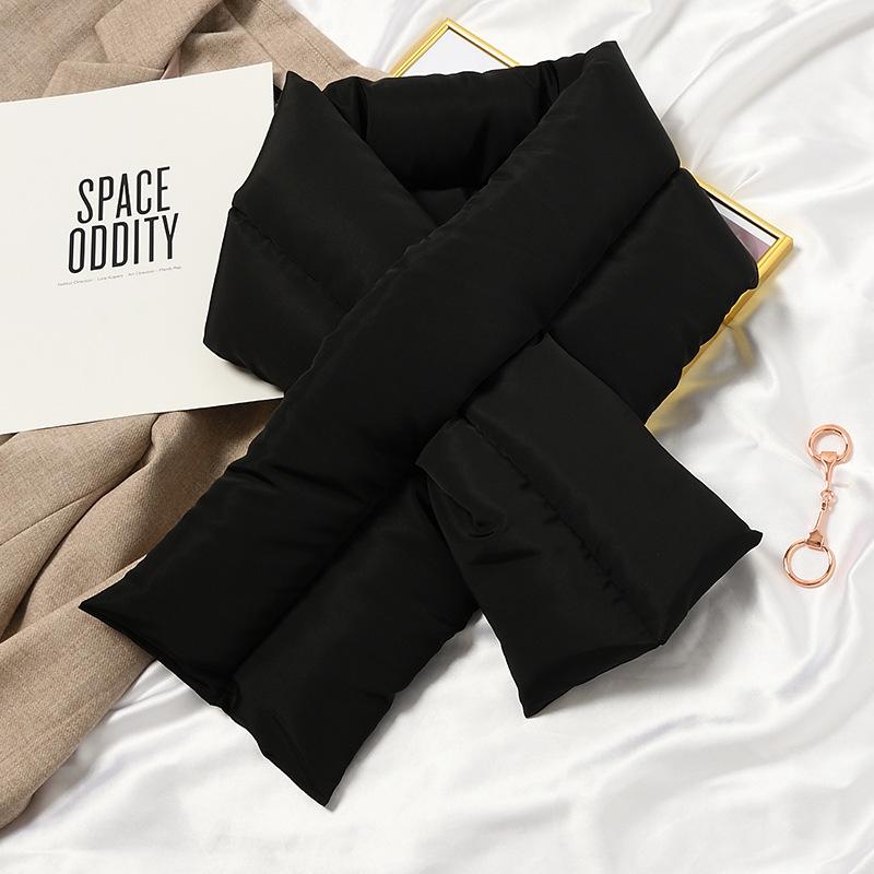 ティペット マフラー レディース 無地 シンプル クロス 中綿 防寒 暖かい あったか ストール スヌード ネックウォーマー 保温 差し込み コンパク | plusnao | 07