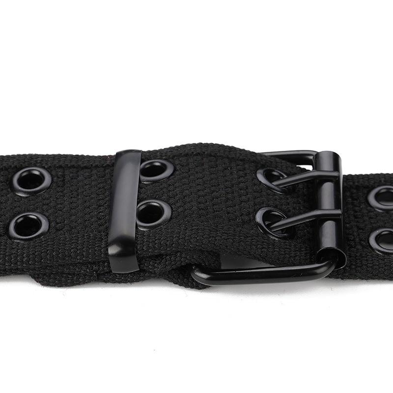 ベルト ダブルピン 115cm メンズ 男性用 ダブルホール 帆布 キャンバス 幅広 太め カジュアル シンプル 無地 ファッション小物 おしゃれ | plusnao | 08