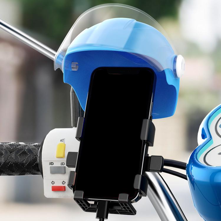 ママチャリ＋スマホスタンド＋ヘルメット スマホホルダー 自転車用 バイク用 スマホスタンド ヘルメット付き