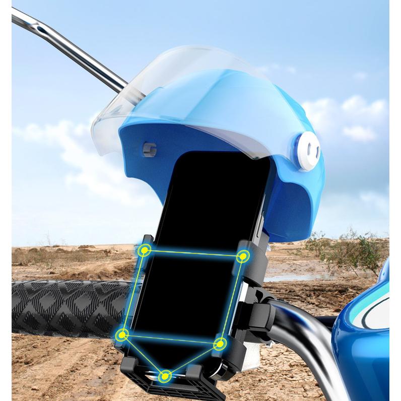 ママチャリ＋スマホスタンド＋ヘルメット スマホホルダー 自転車用 バイク用 スマホスタンド ヘルメット付き