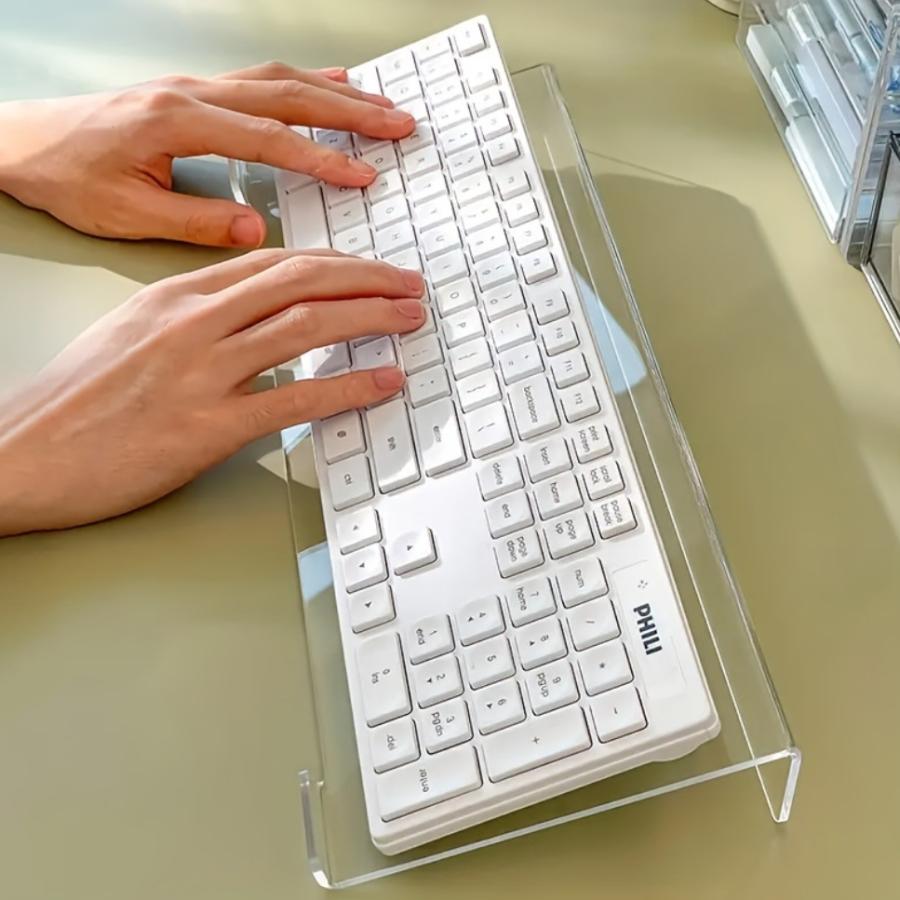 キーボードスタンド キーボード台 傾斜 斜め 角度 アクリル 透明
