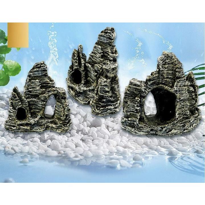 アンティーク風水槽内装飾品(アクアリウムオーナメントオブジェ、洞窟的な魚の家) 水槽用オーナメント オブジェ 人口岩 洞窟 アクアリウム 装飾 置き物