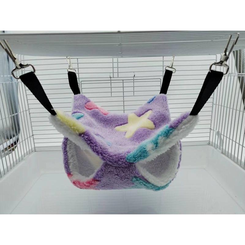 小動物用ハンモック ベッド 吊り下げ 二層 ハムスター チンチラ