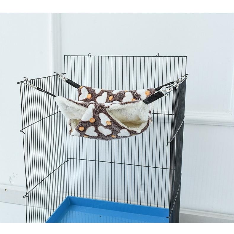 小動物用ハンモック ベッド 吊り下げ 二層 ハムスター フクロモモンガ