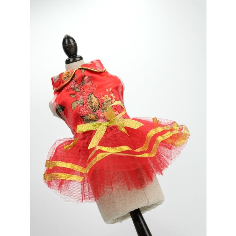 ワンピース チャイナドレス ドッグウェア チャイナ服 犬服 犬用ウェア ペットウェア コスプレ コスチューム 小型犬 中型犬 ノースリーブ チュール プラスナオ Paypayモール店 通販 Paypayモール