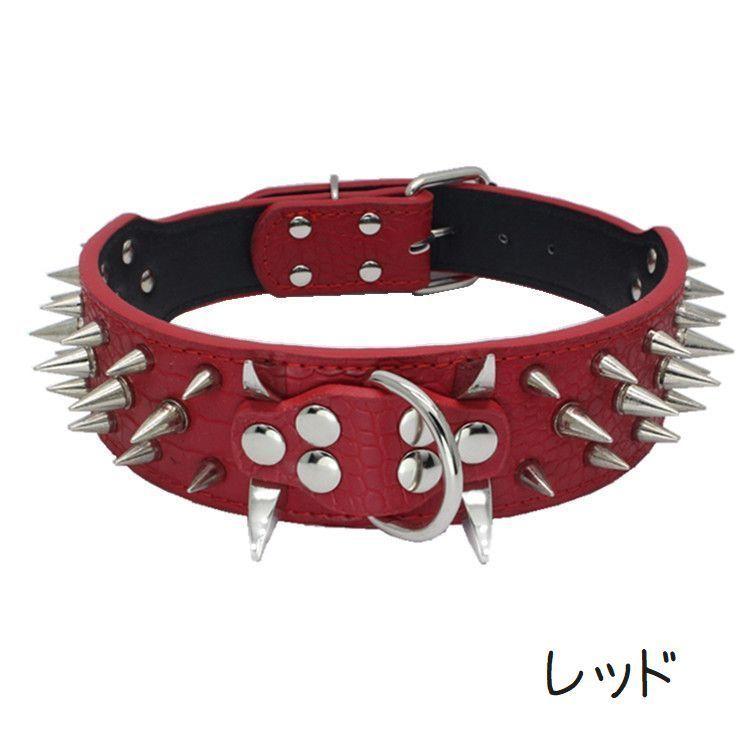 首輪 犬用 ペット用品 単品 スタッズ 小型犬 中型犬 お散歩グッズ フェイクレザー ヒョウ柄 クロコダイル風 かっこいい クール ドッグ|プラスナオ |03