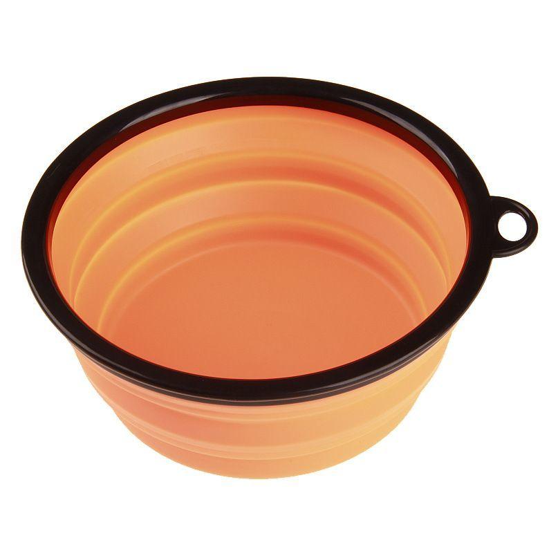 ペット用食器 折りたたみボウル 直径13cm シリコンボウル カラビナ付