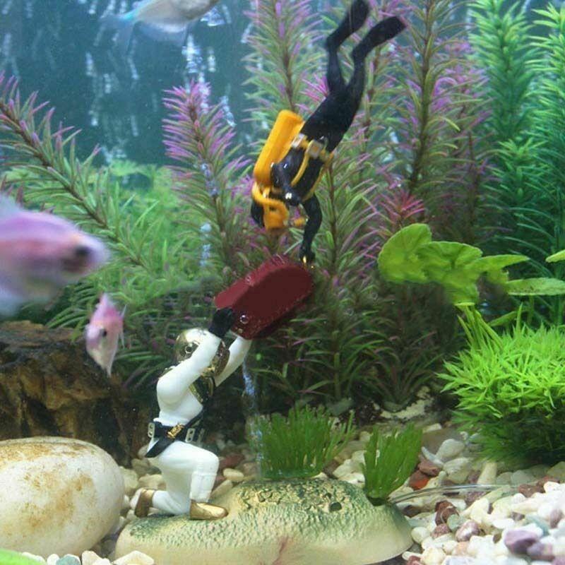 アクアリウムオブジェ オブジェ オーナメント 水槽飾り 装飾 ダイバー 宝箱 浮く 面白い 水槽装飾品 アクアリウム用品 プラスナオ Paypayモール店 通販 Paypayモール