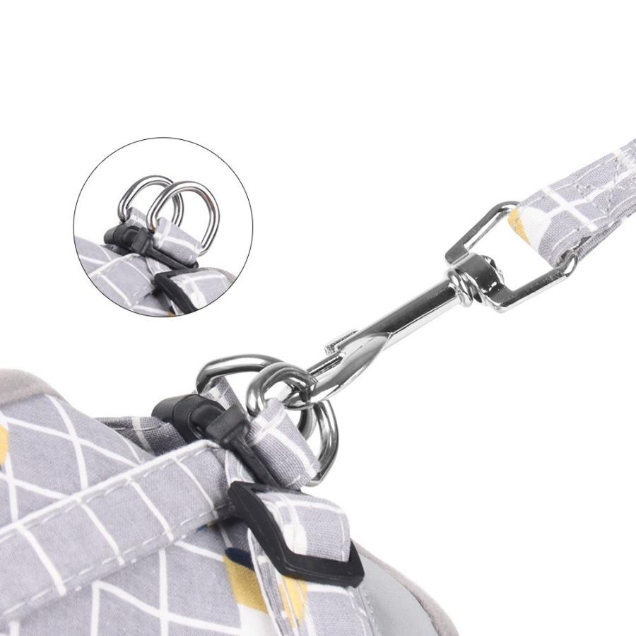 ハーネス リード 2点セット 小型犬 中型犬 イヌ 猫 ネコ ペットグッズ ペット用品 お散歩グッズ 背中開き 背中あき 反射板付き マジック テープ | plusnao | 11