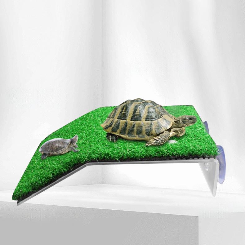 plusnao 浮島 亀 カメ ペット用 爬虫類 両生類 吸盤 人工芝 芝生