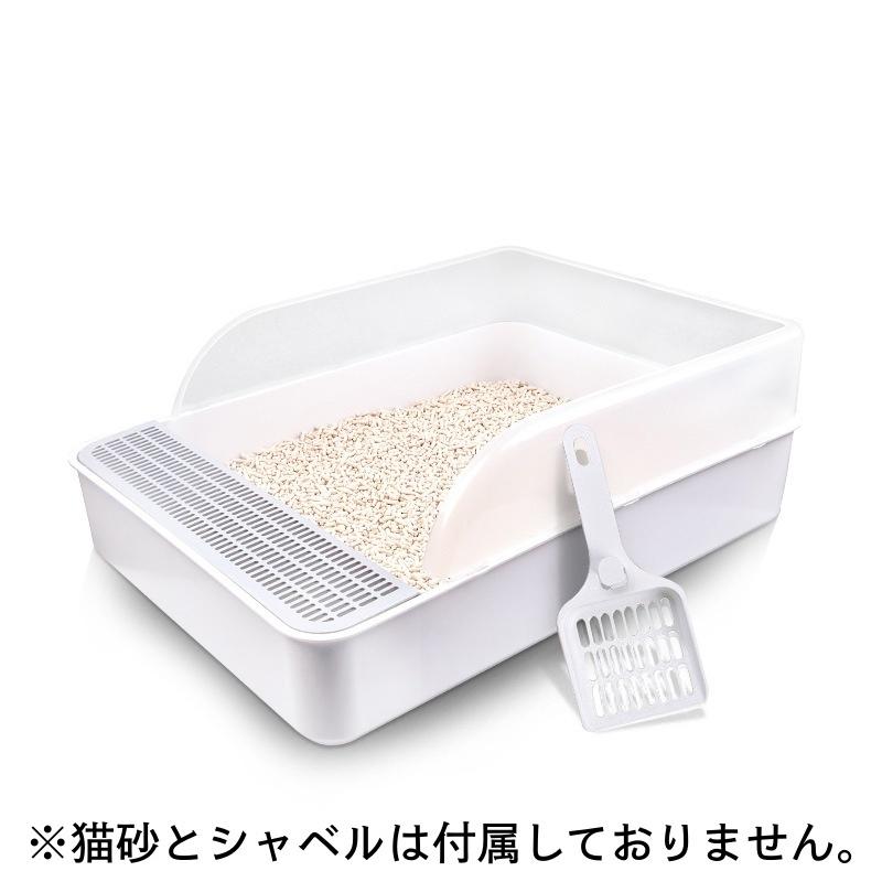 猫用トイレ トイレ容器 砂トイレ ネコ用 ねこ キャット トイレタリー用品 飛散防止 お手入れ簡単 持ち運び便利 シンプル 定番 ペットグッズ ペット｜plusnao｜05