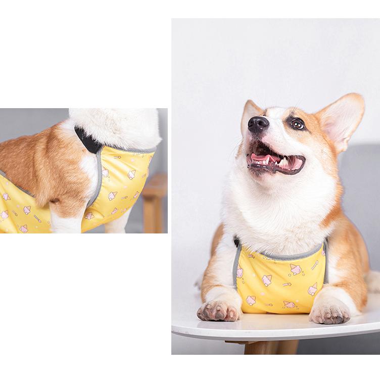 犬用泥よけエプロン レインウェア コーギー ペット服 犬服 ドッグウェア レインコート 雨カッパ 雨具 散歩 お出かけ 雨上がり 泥除け 泥はね防止｜plusnao｜04