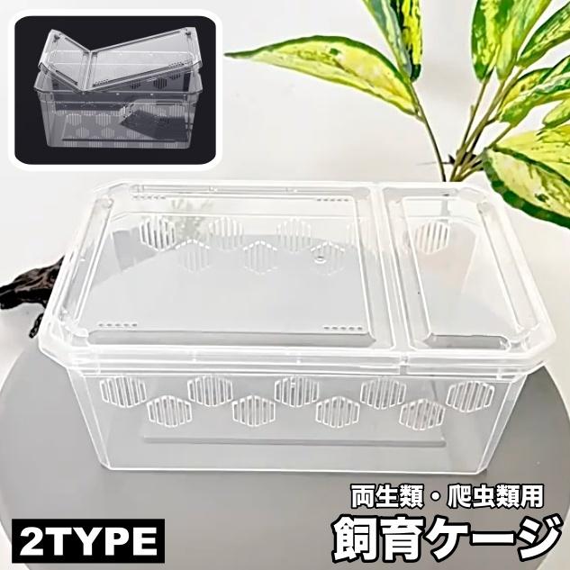 飼育ケージ 飼育ケース 両生類用 爬虫類用 クリアケース プラケース