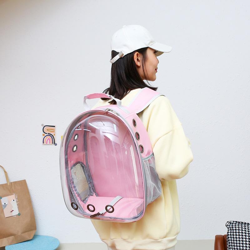 猫用キャリーバッグ リュックキャリー ペットキャリー 透明 カプセル型
